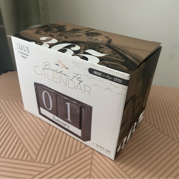 365 Wooden Perpetual Calendar Brown Decoration Flip Farmhouse Neutral Decor Cute - Picture 7 of 9